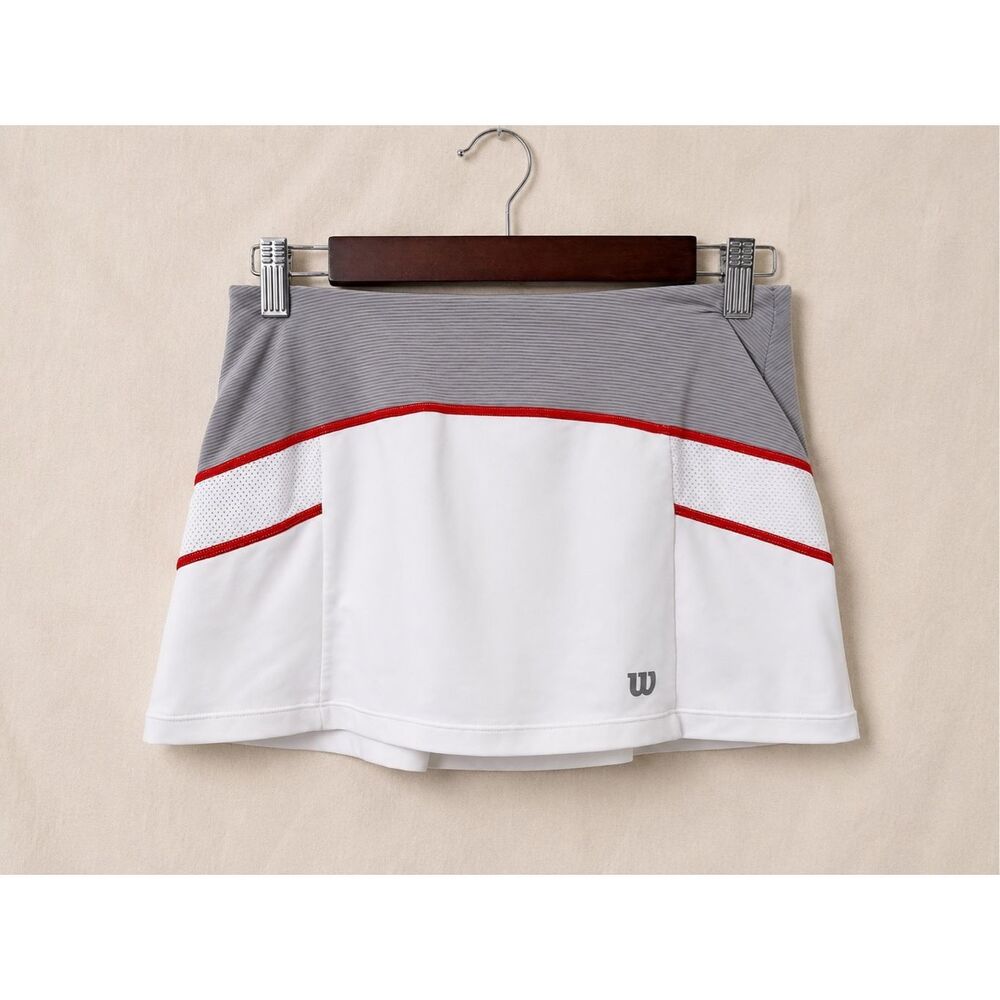 Vintage Wilson Tennis Skort White Gray Red Athletic Skirt Shorts Size XS Sporty